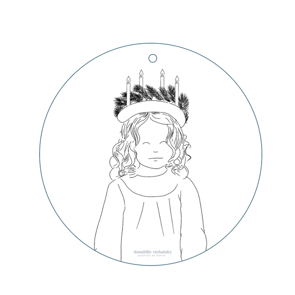 Coloriage Boule de Noël - Sainte lucie