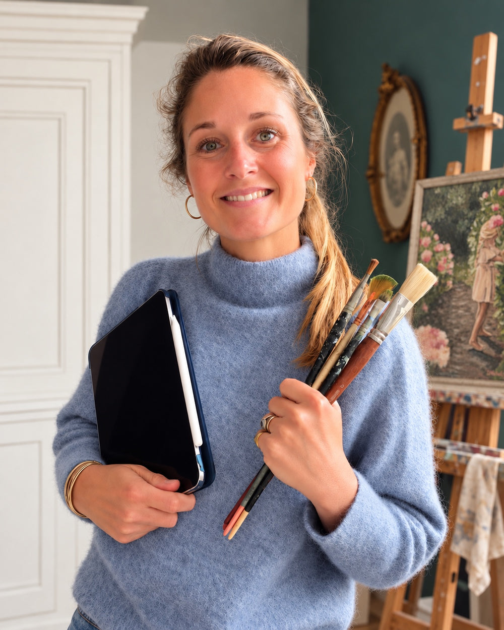 Domitille Vichatzky dans son atelier près de Nantes