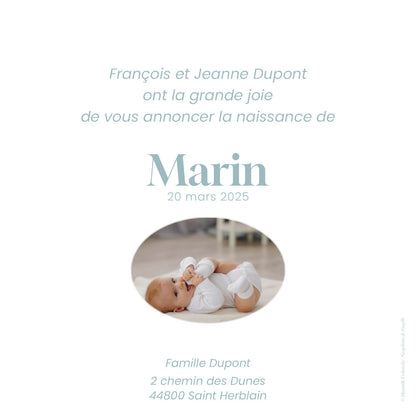 Faire-Part de Naissance Bébé dans son Couffin