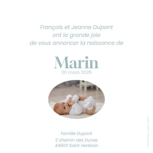 Faire-Part de Naissance Bébé dans son Couffin