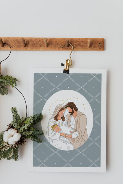 Affiche Sainte Famille – Illustration religieuse, déco murale