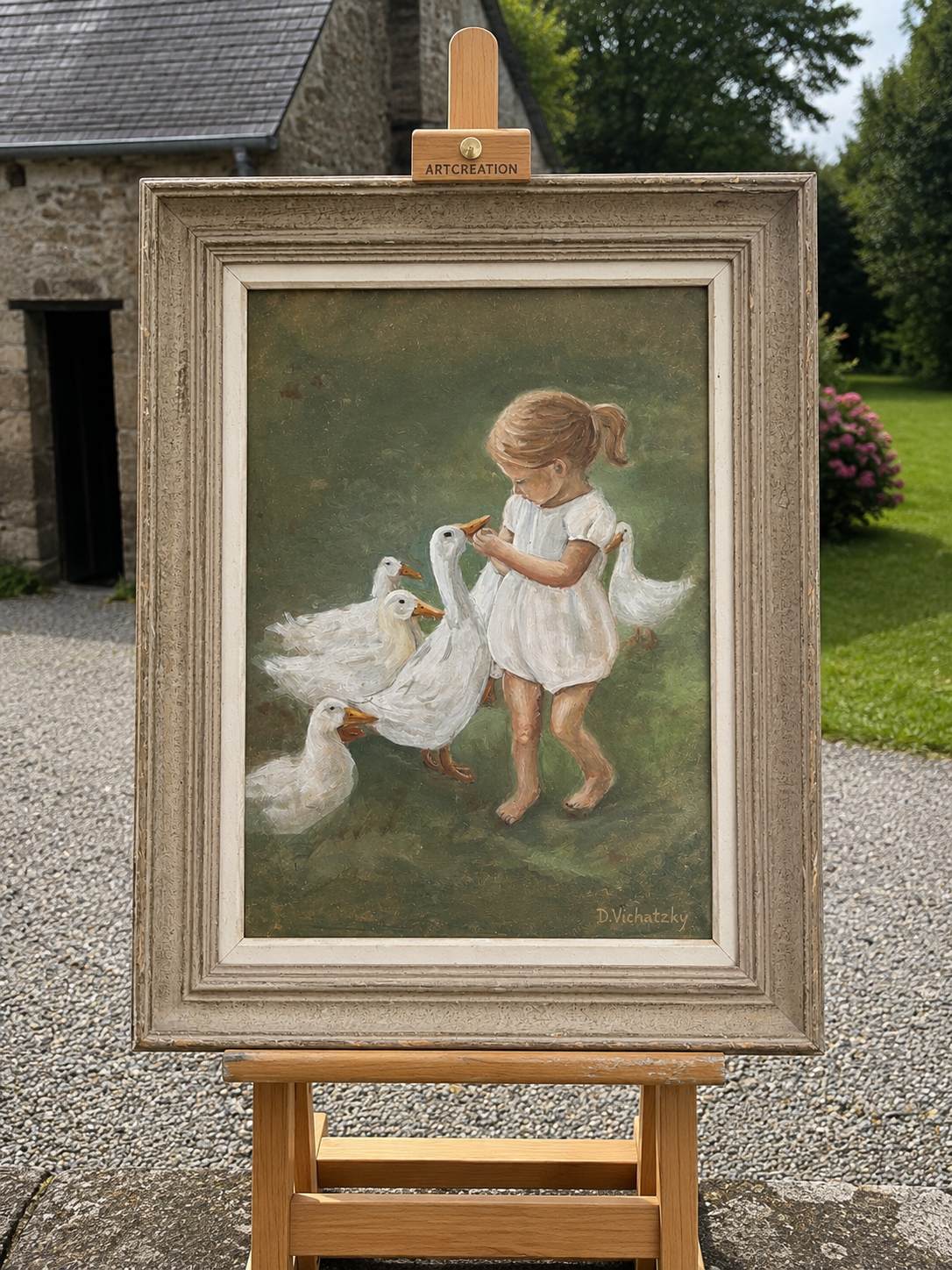 L'heure des confidences - Peinture à l'huile