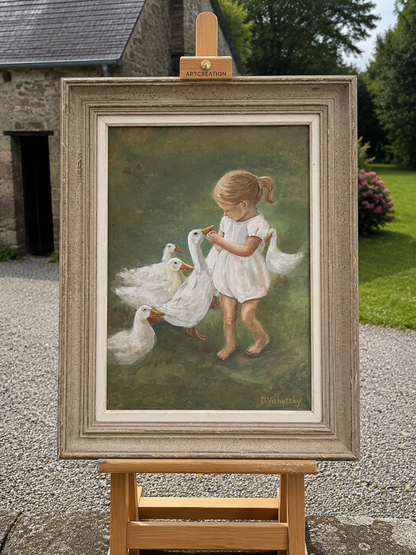 L'heure des confidences - Peinture à l'huile