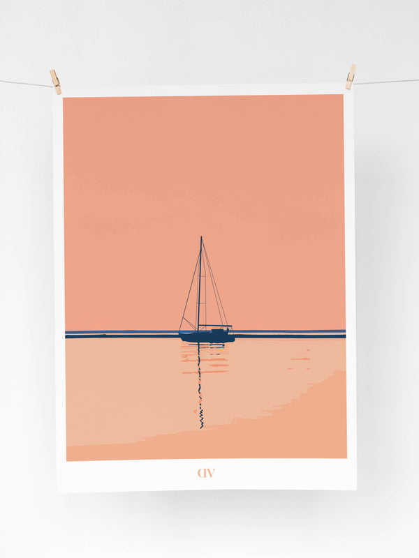 Affiche Coucher de Soleil sur la mer Baltique