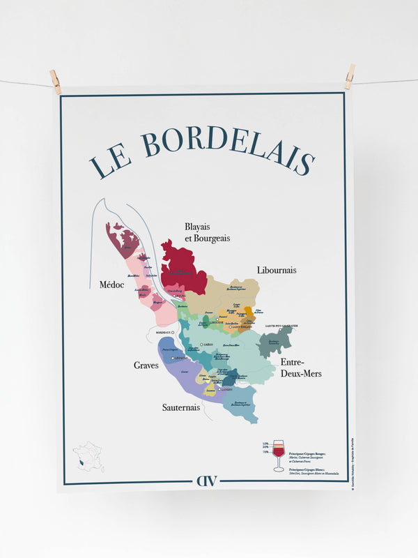 Carte des vins de Bordeaux – Affiche illustrée