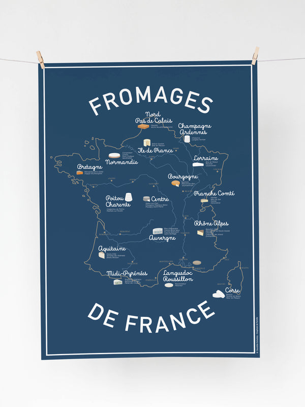 Carte des fromages de France – Affiche illustrée