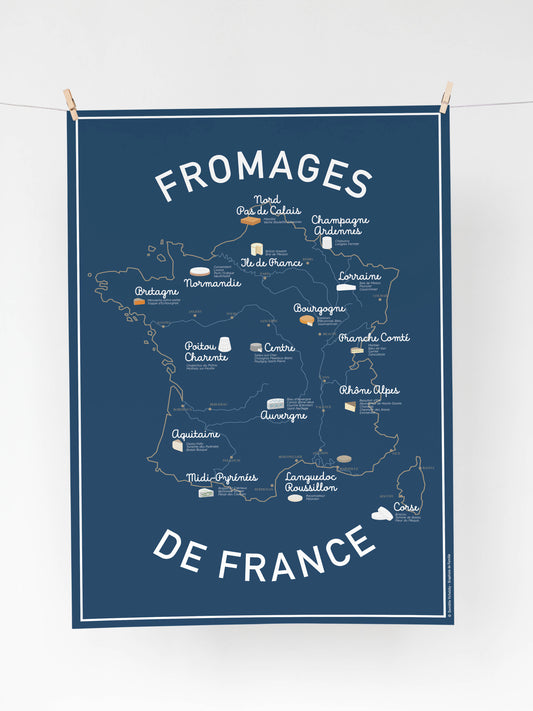 Carte des grands fromages de France