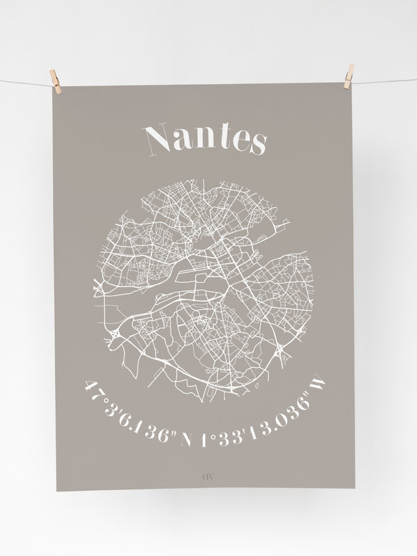 Affiche GPS - Plan détaillé - Villes