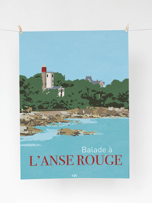 Affiche "Balade à L'Anse Rouge, Noirmoutier"