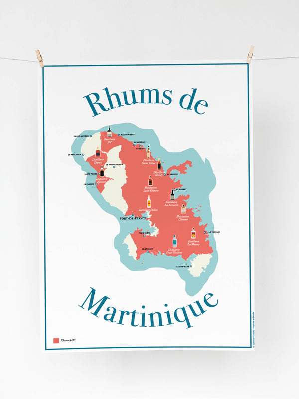 Carte des rhums de Martinique – Affiche illustrée